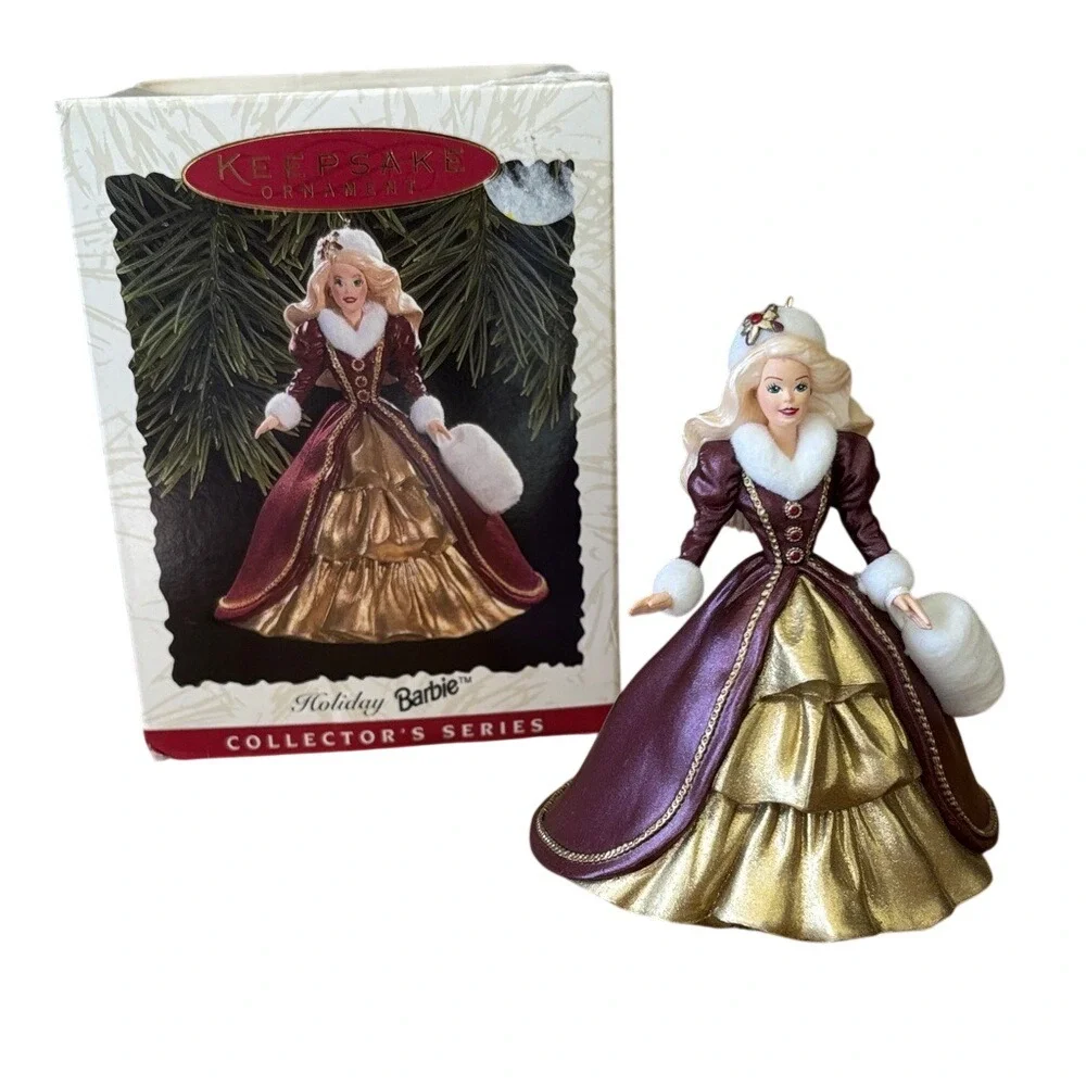 Vintage Holiday Keepsake Ornament‎ 1996 Holiday Barbie Collector's Series Gift